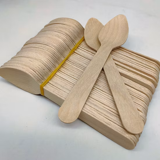 Mini cuillères en bois écologiques, ustensiles en bois jetables