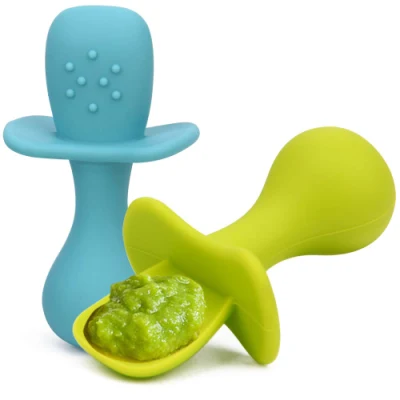 Cuillère d'entraînement pour dîner d'alimentation en silicone sans BPA pour enfants