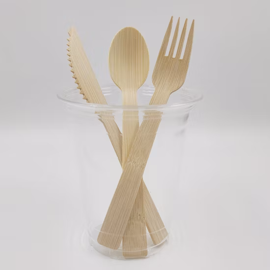 Couverts jetables biodégradables de haute qualité, couteau en bambou de 170 mm